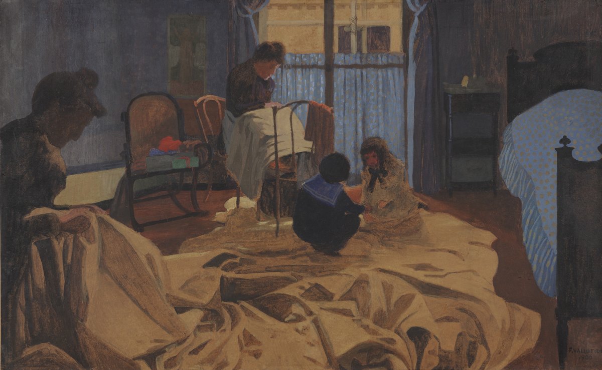 Félix Vallotton, Die Wäscherin, 1900 — Frauen bei häuslicher Arbeit, Schweizer Malerei